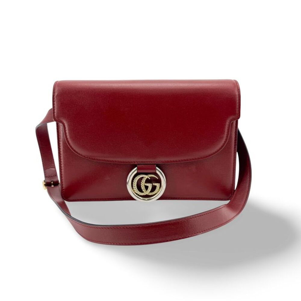 Gucci Gg Ring Leather Red Leather Shoulder Bag Bag